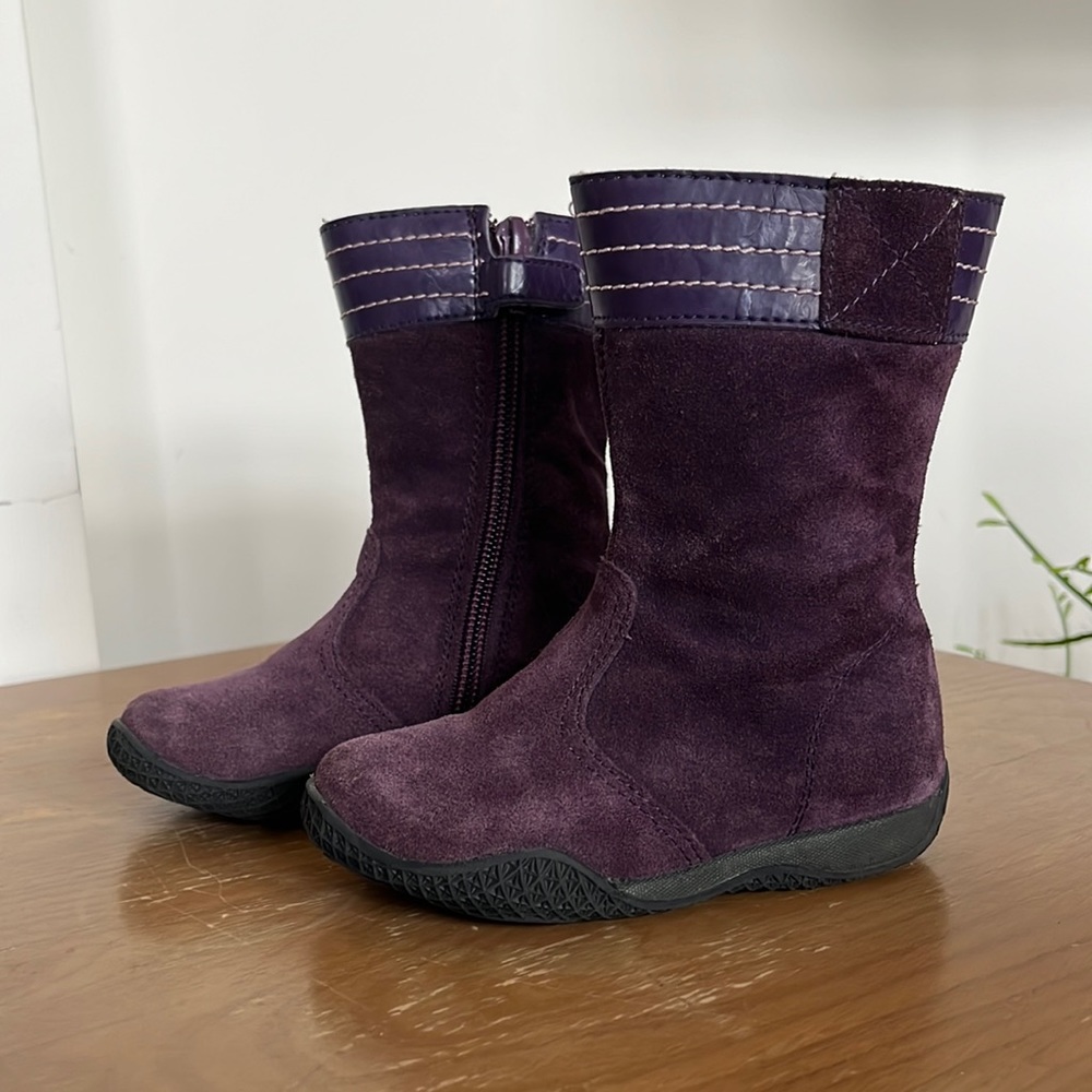 Naturino Leather/Suede Purple Girls Boots. Size EU 22 / US 6.